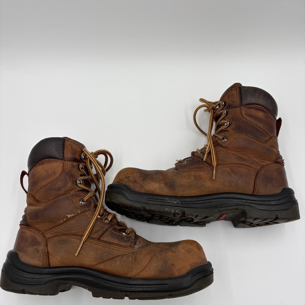 Red Wings Mens High Top Brown Leather Work SteelToe Shoes Lace Up Boots Size 8.5 - Picture 5 of 8